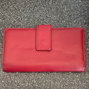 NWT Classic Red Leather Wallet for Women